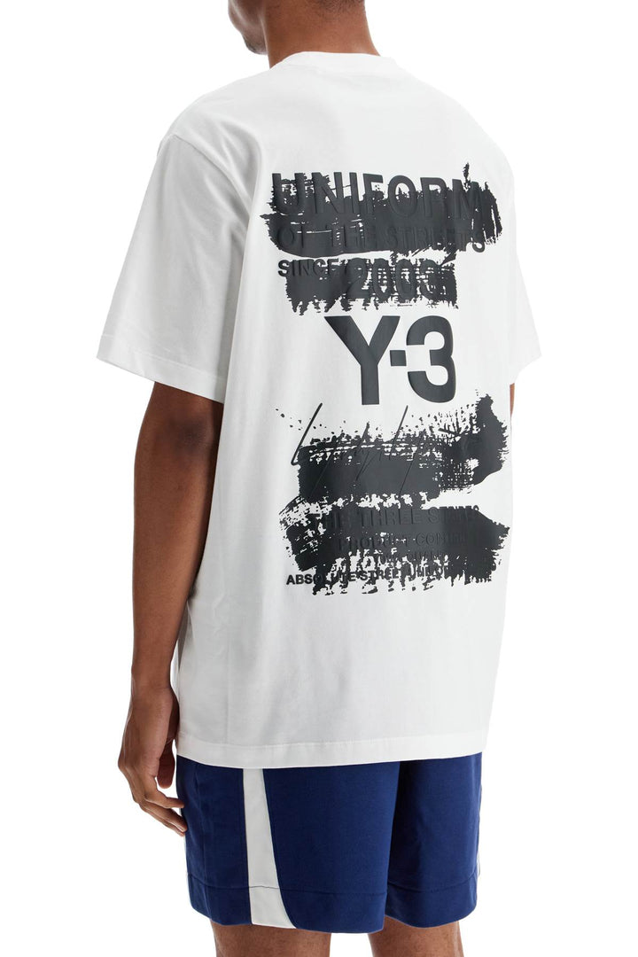 white cotton t-shirt with "uniform of the streets" print-2