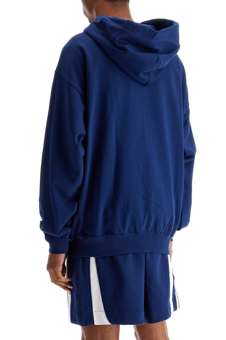 men's blue zip hoodie in cotton with recycled polyester-2