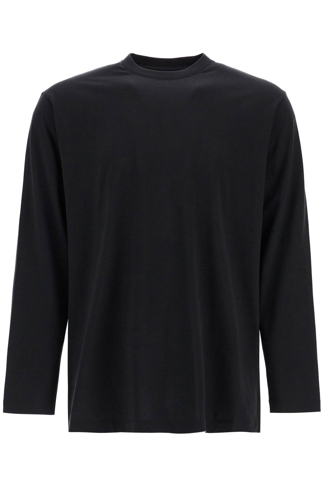 long sleeve black cotton t-shirt with men's graphic-0