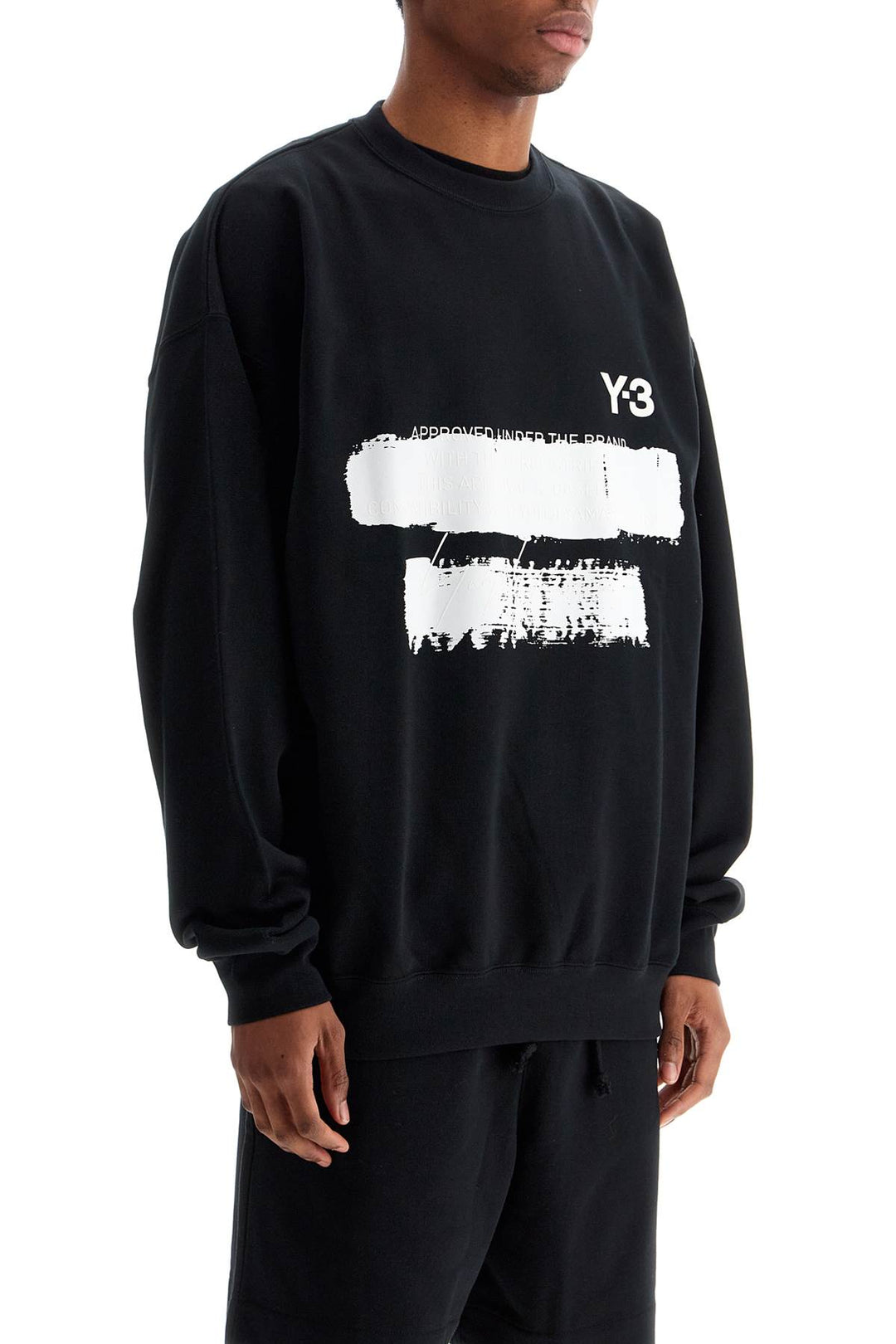 black cotton sweatshirt with text graphic-1