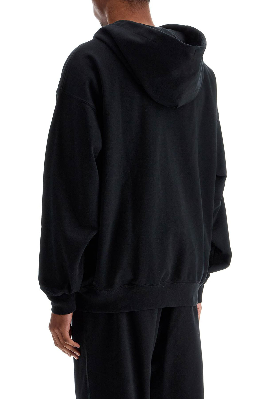 black cotton zip hoodie-2