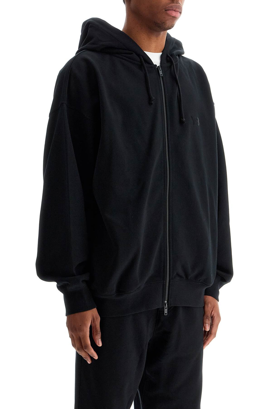 black cotton zip hoodie-1