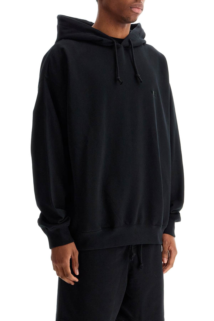 men's black hoodie in recycled cotton and polyester-1