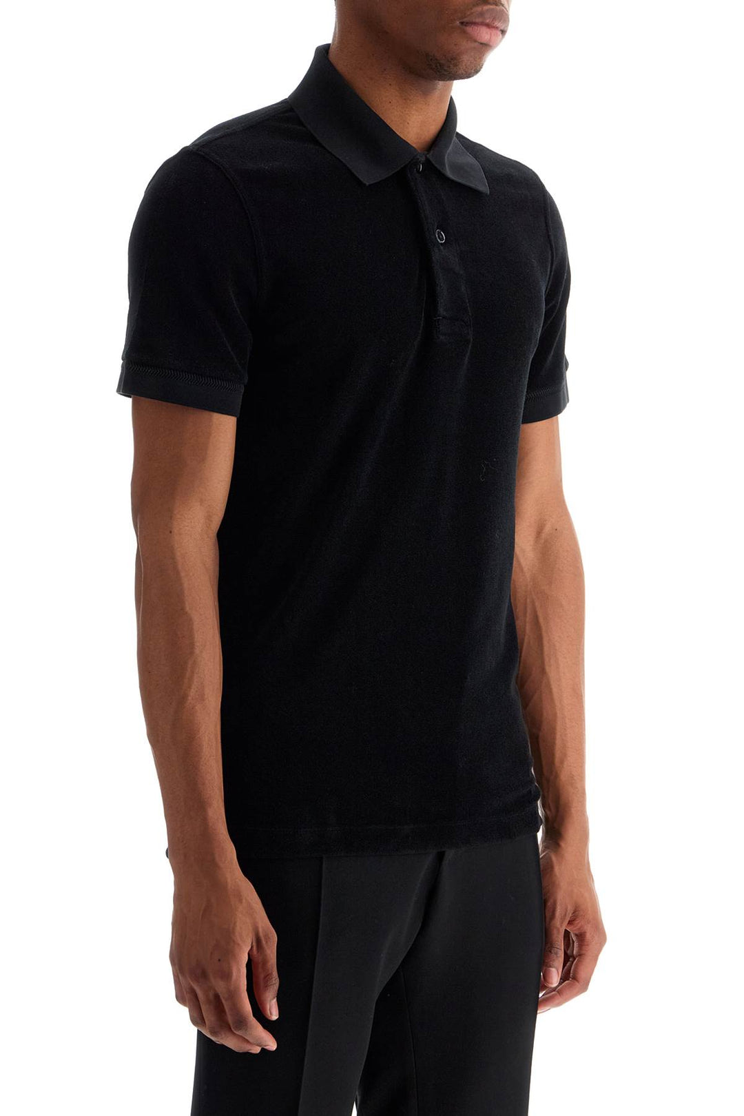 black cotton solid polo-1