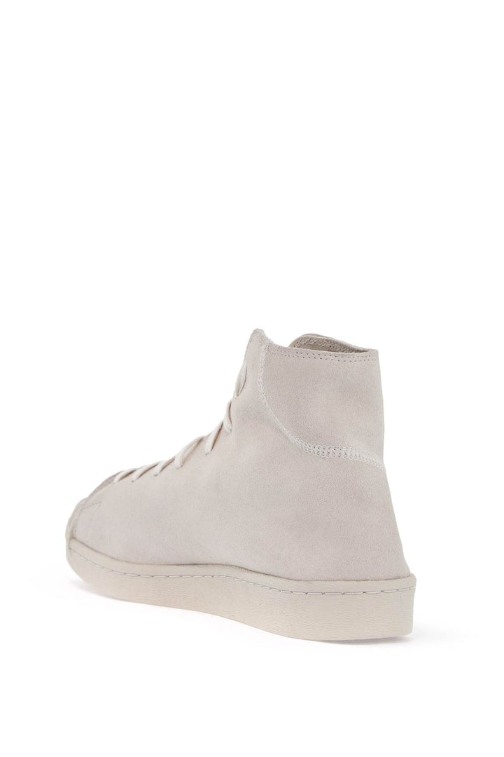 high-top pro model sneakers in light gray suede with velcro closure-2