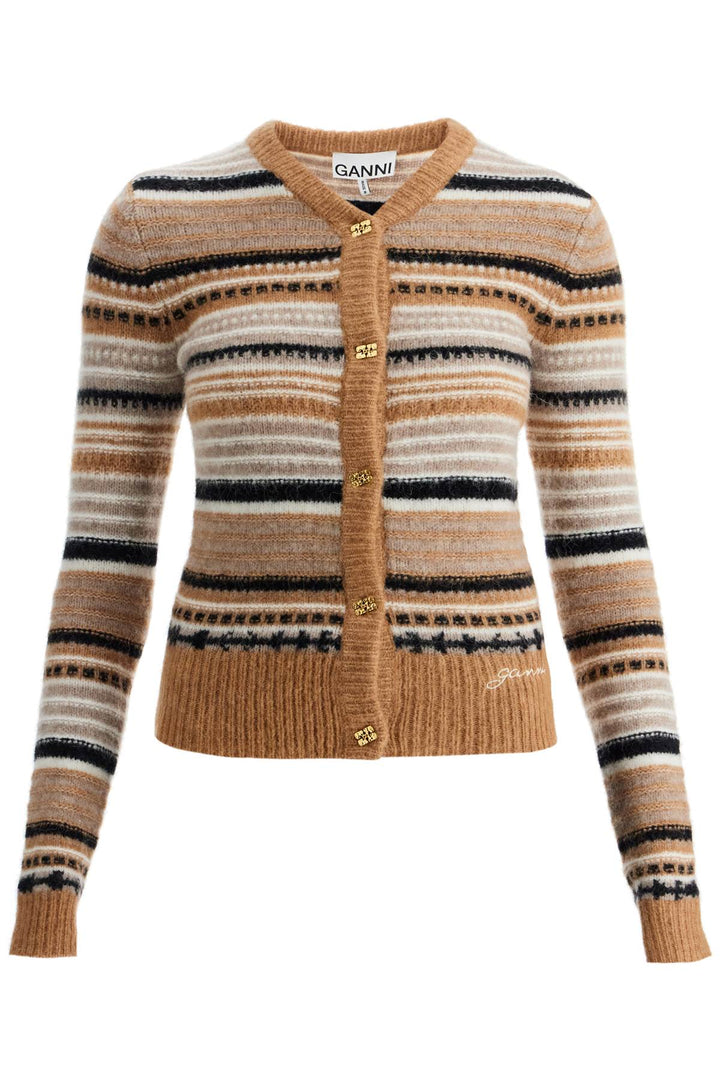 soft striped cardigan with fluffy-0