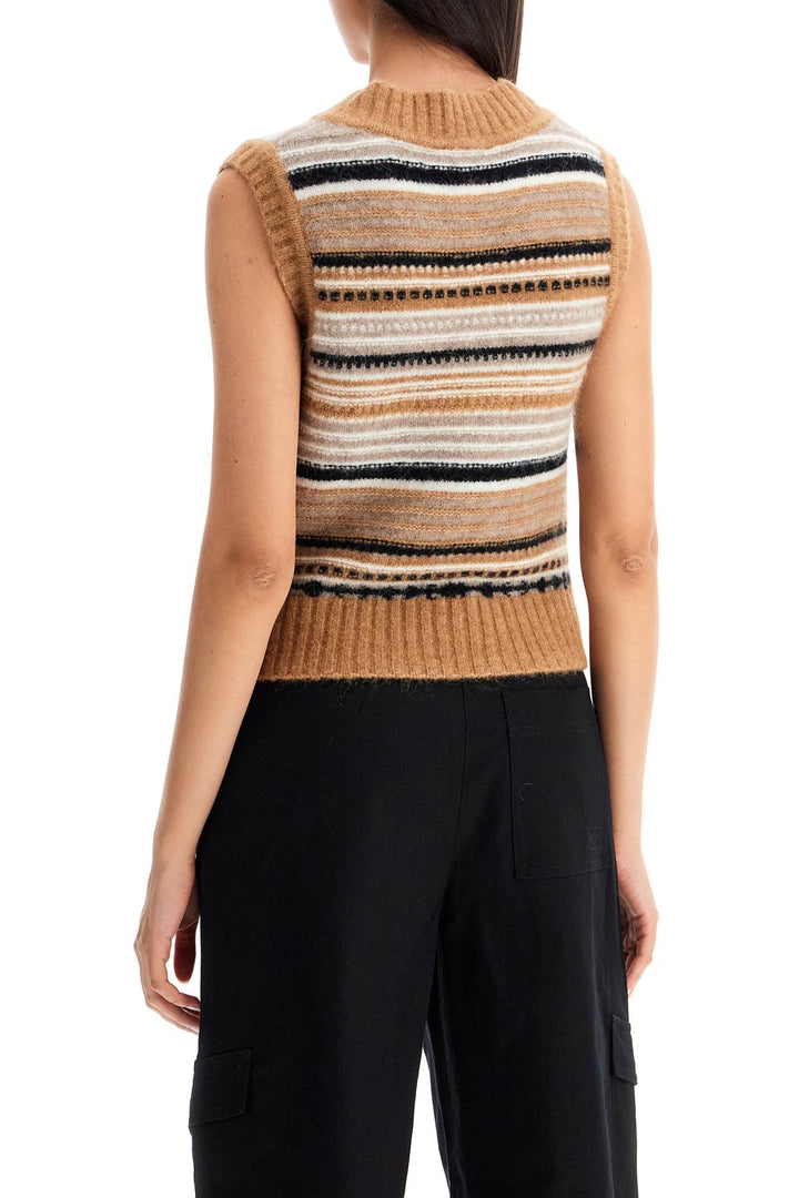 "soft striped knit vest with a comfortable-2