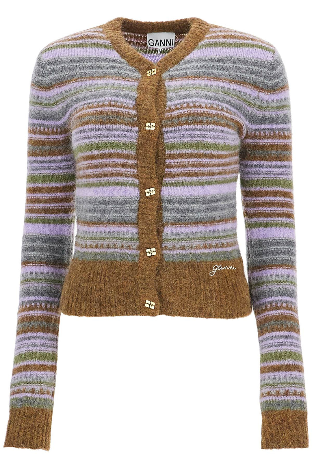 soft striped cardigan with fluffy-0