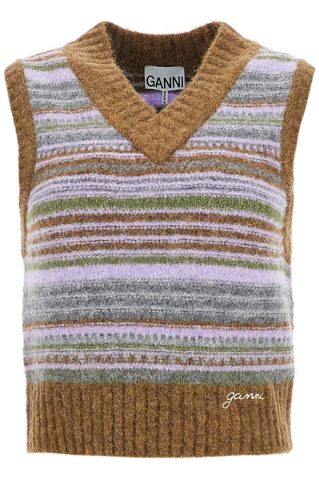 'soft striped knit vest with a comfortable-0