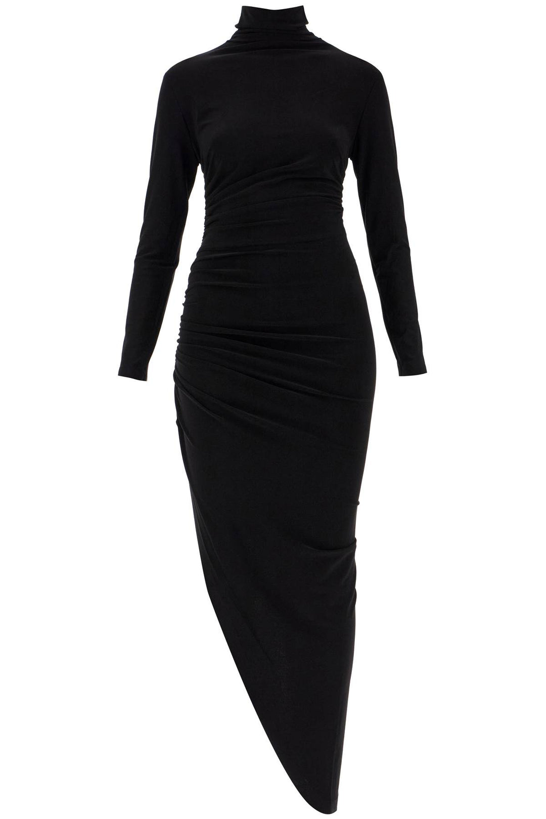 asymmetric high-neck dress-0