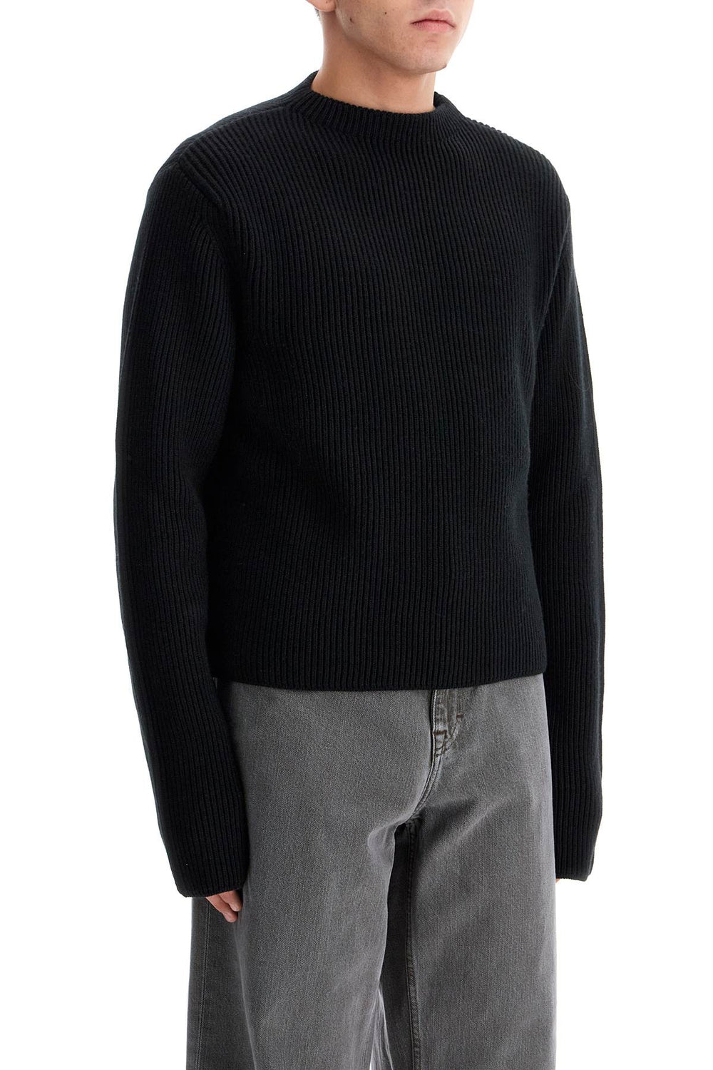 ribbed wool pullover sweater-1