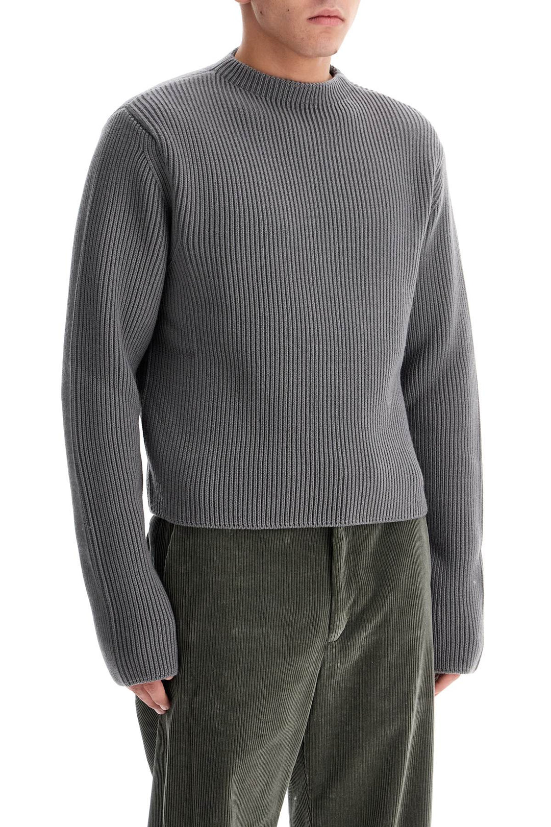 ribbed wool pullover sweater-1