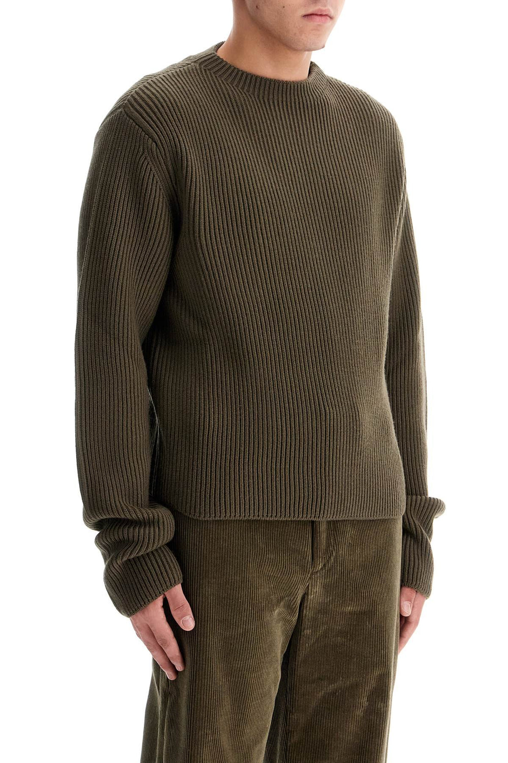 ribbed wool pullover sweater-1