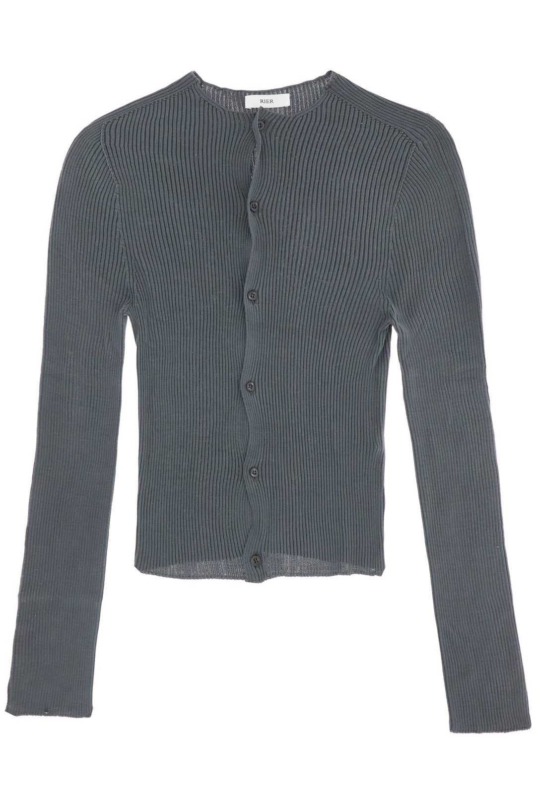 fitted ribbed silk cardigan with-0