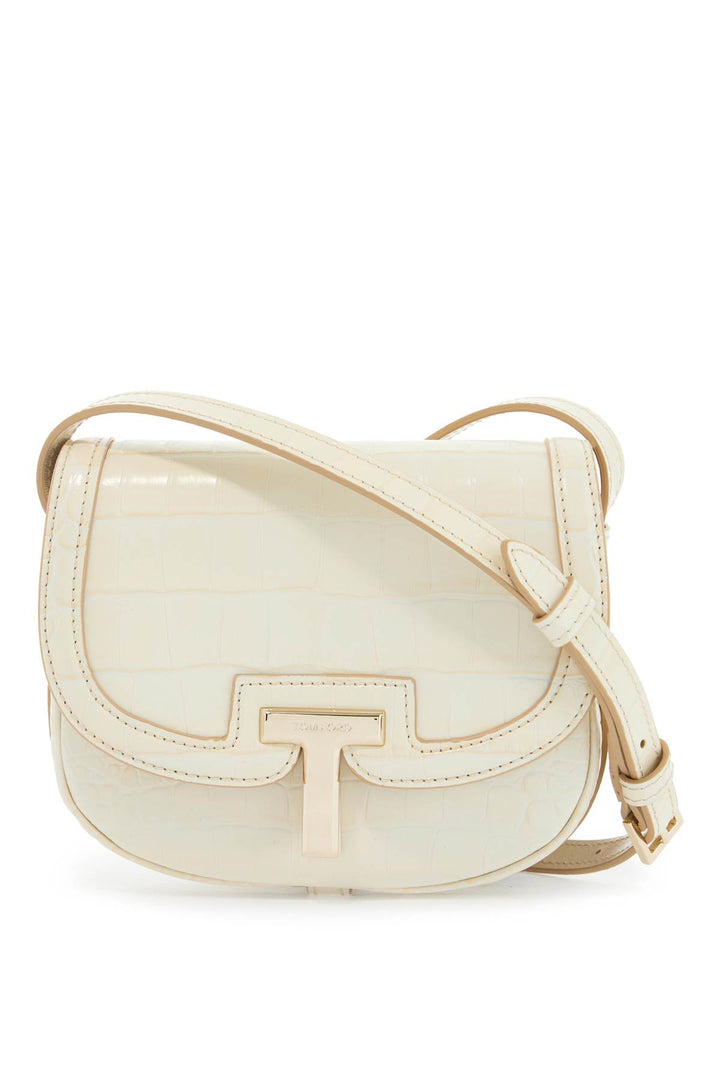 mini shoulder bag crocodile ivory with adjustable strap-0