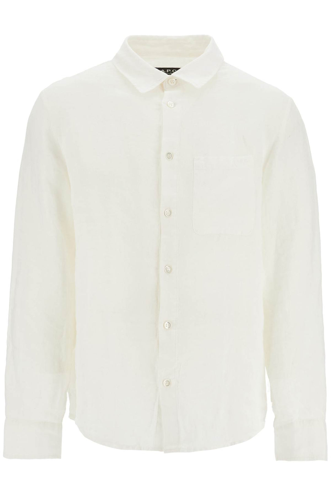 camicia unisex in lino bianco sporco eleganza minimalista-0