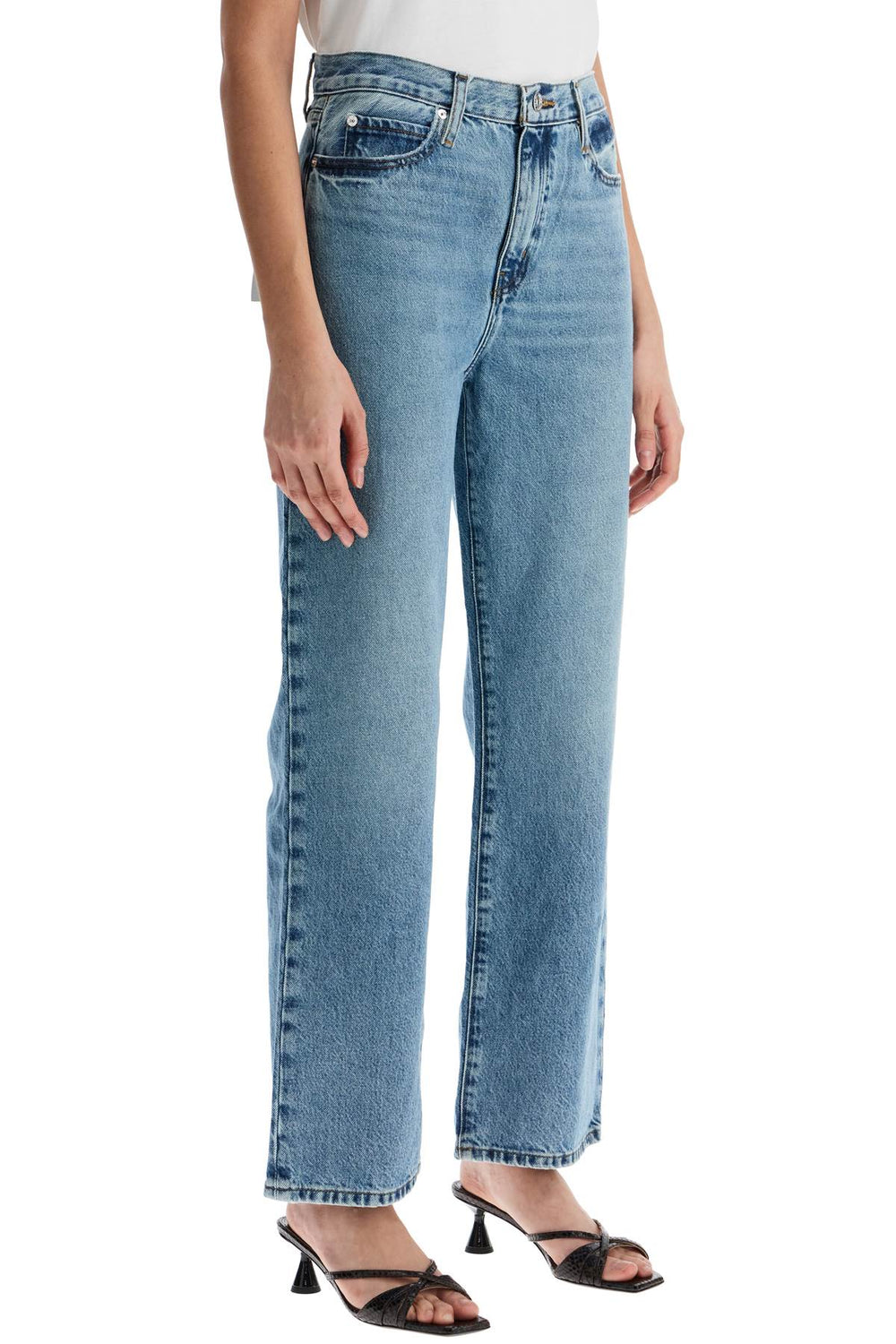 light blue high-waisted straight ankle jeans le jane-1