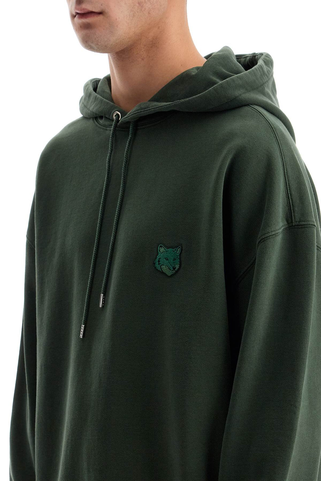 bold fox head hooded sweatshirt-3