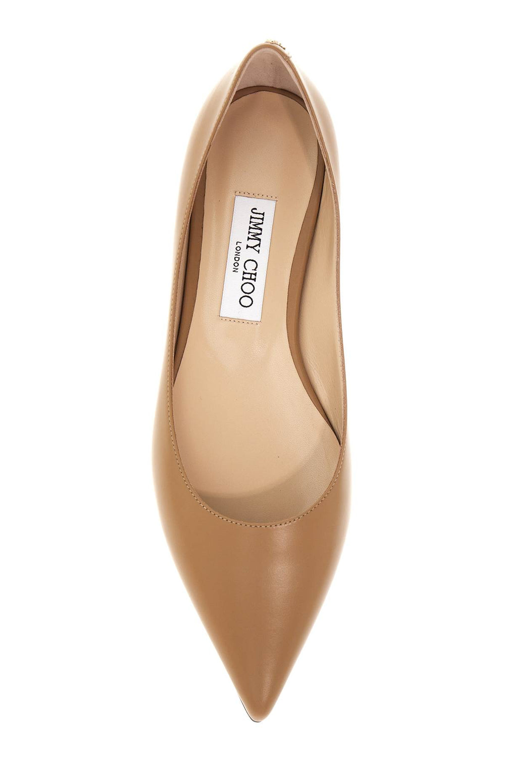 smooth leather love ballerina flats-1