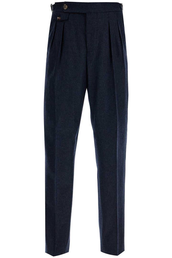 tailored fit flannel pants-0