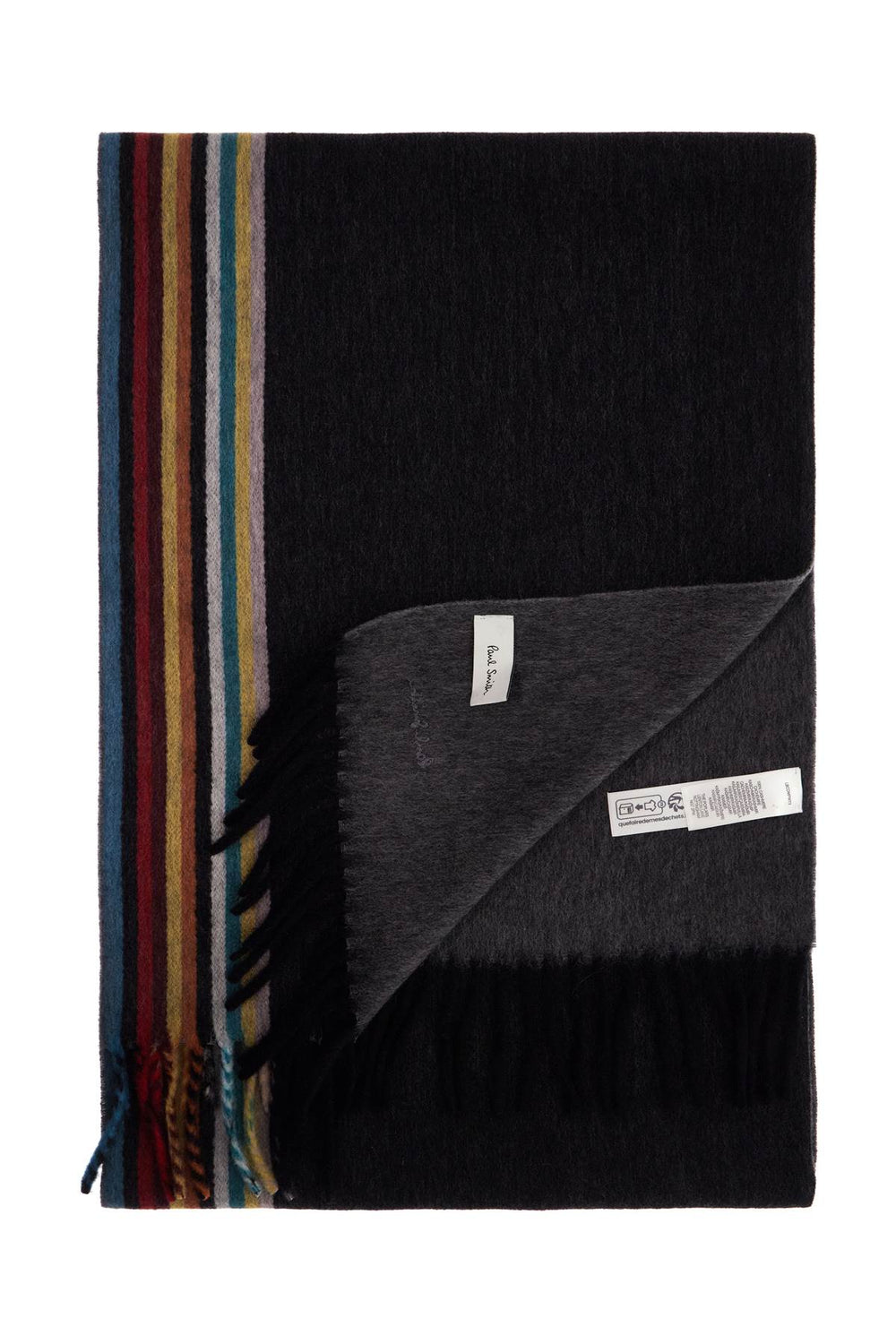 cashmere scarf with signature stripe pattern-1