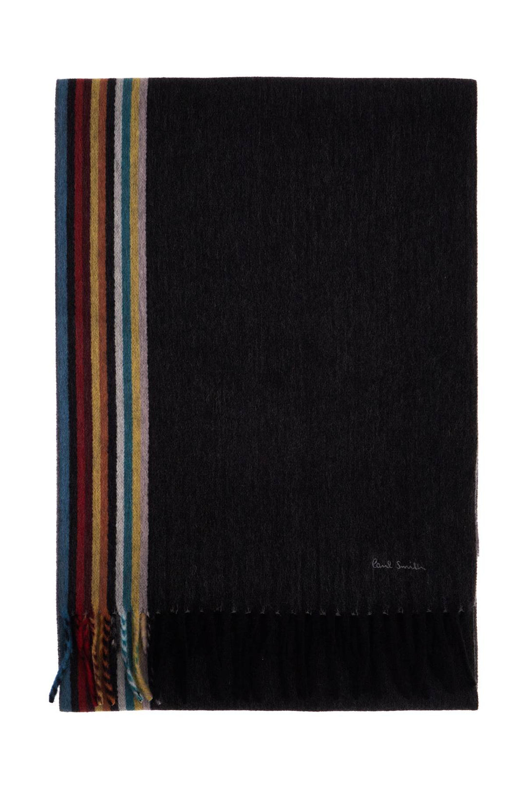 cashmere scarf with signature stripe pattern-0