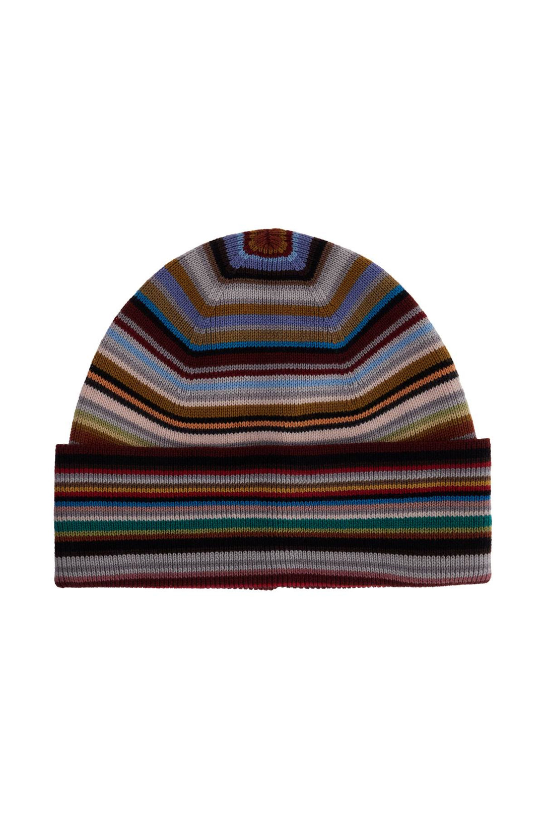 signature stripe virgin wool beanie hat-0