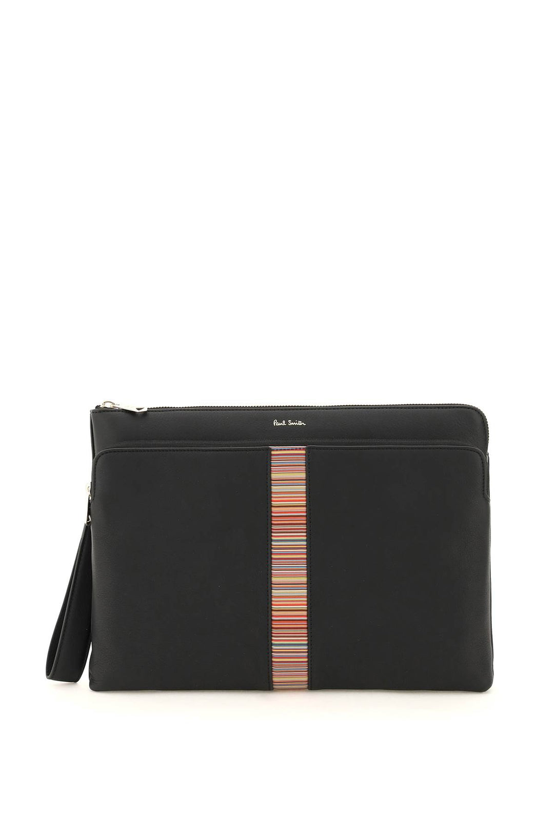 signture stripe leather pouch-0