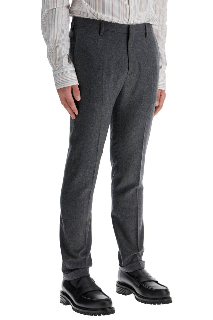 slim fit flannel trousers in eight-1