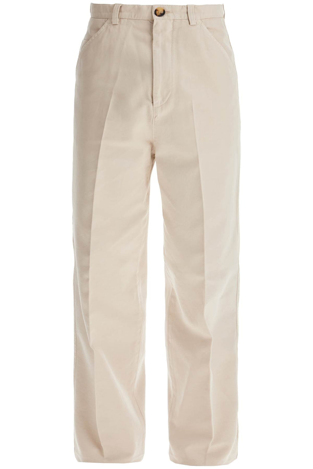 twill gabardine trousers with garment-0