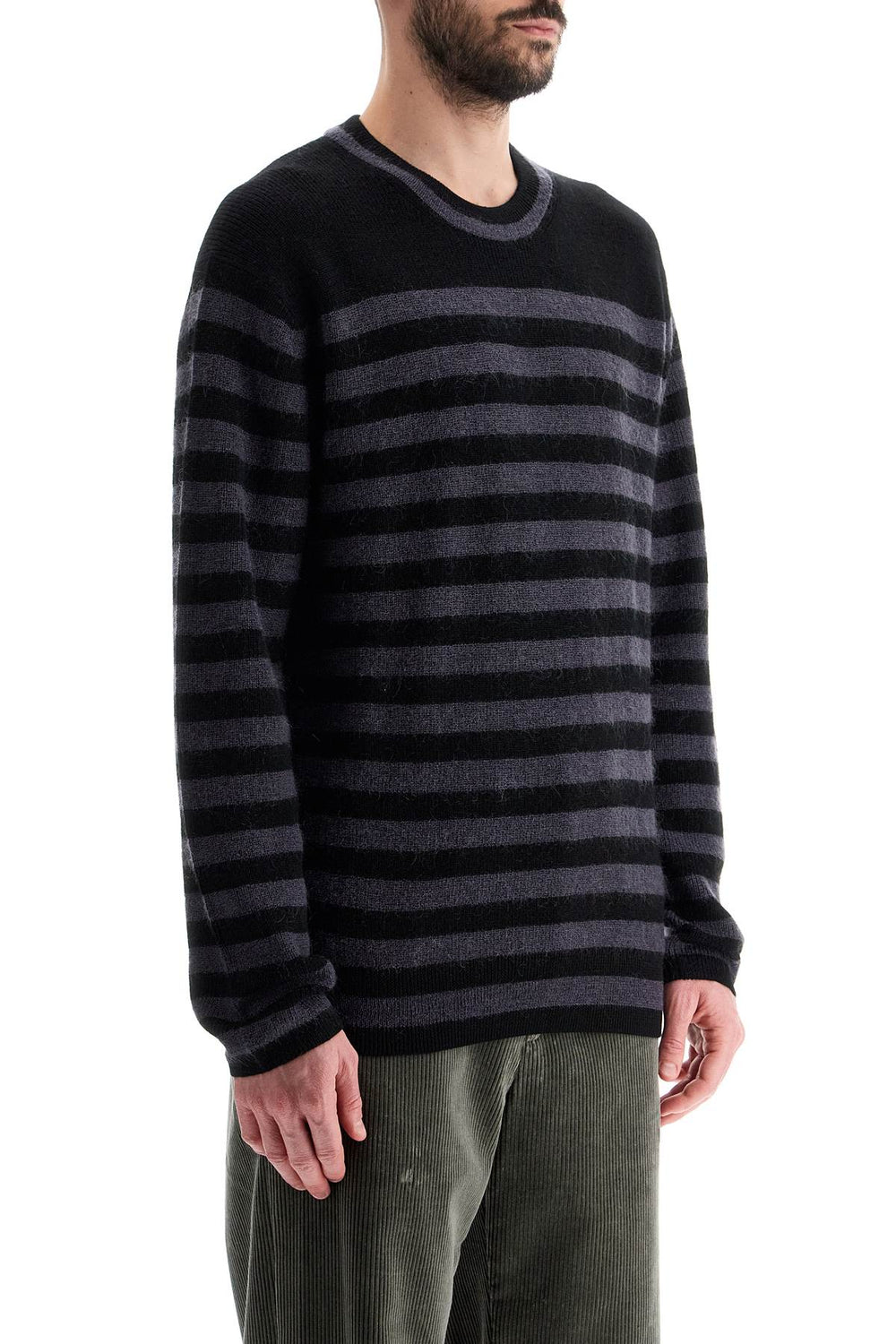 striped wool and mohair blend pullover-1