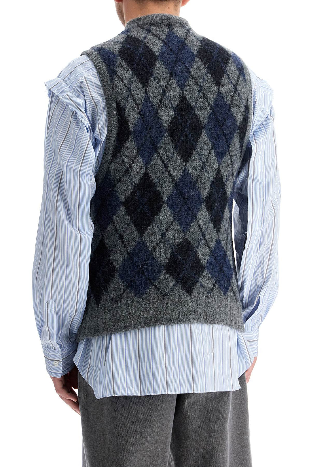 soft duke argyle formal knit vest-2