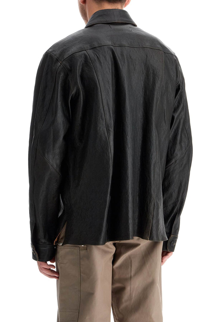 leather overshirt with front pockets-2