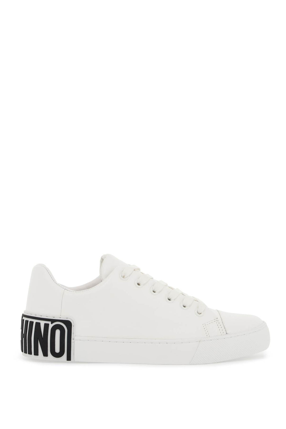 leather sneakers with rubber logo detail.-0