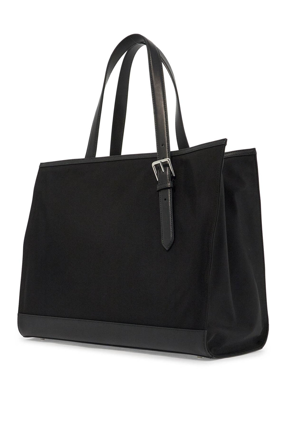 east/west nylon and leather tote bag-1