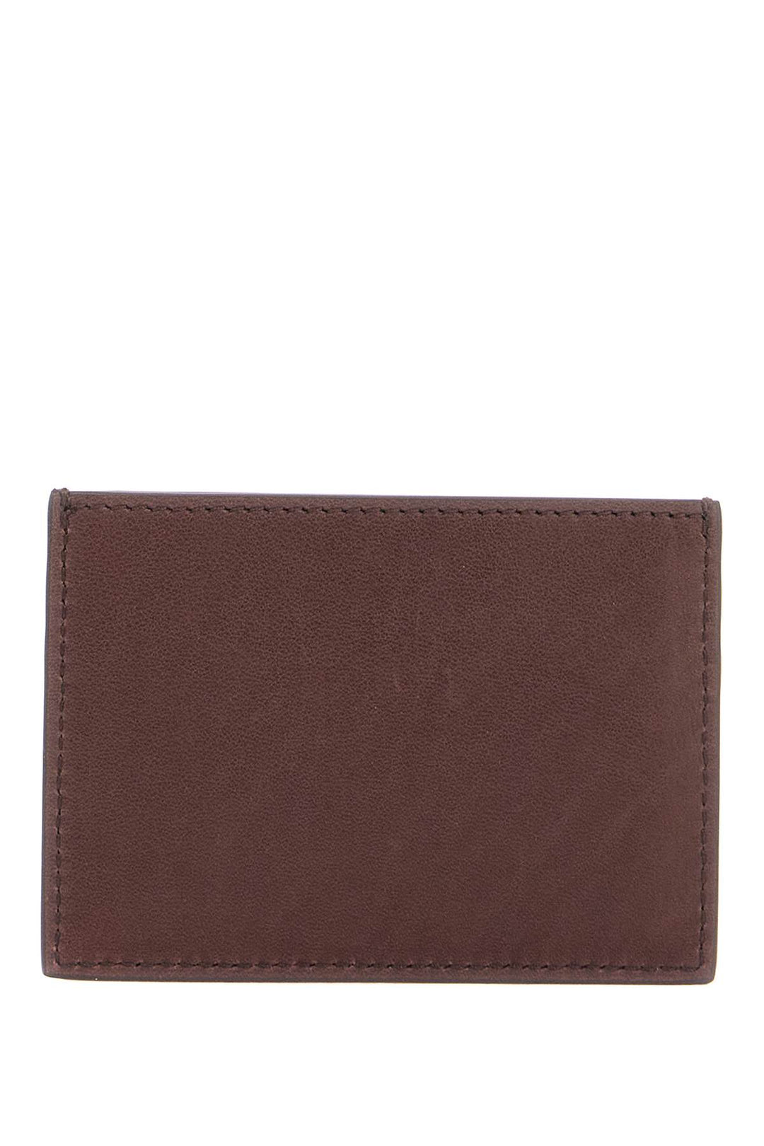 compact dark brown calfskin credit card holder-1