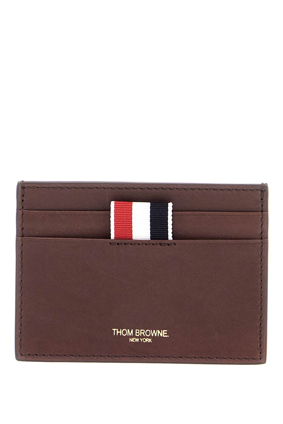 compact dark brown calfskin credit card holder-0