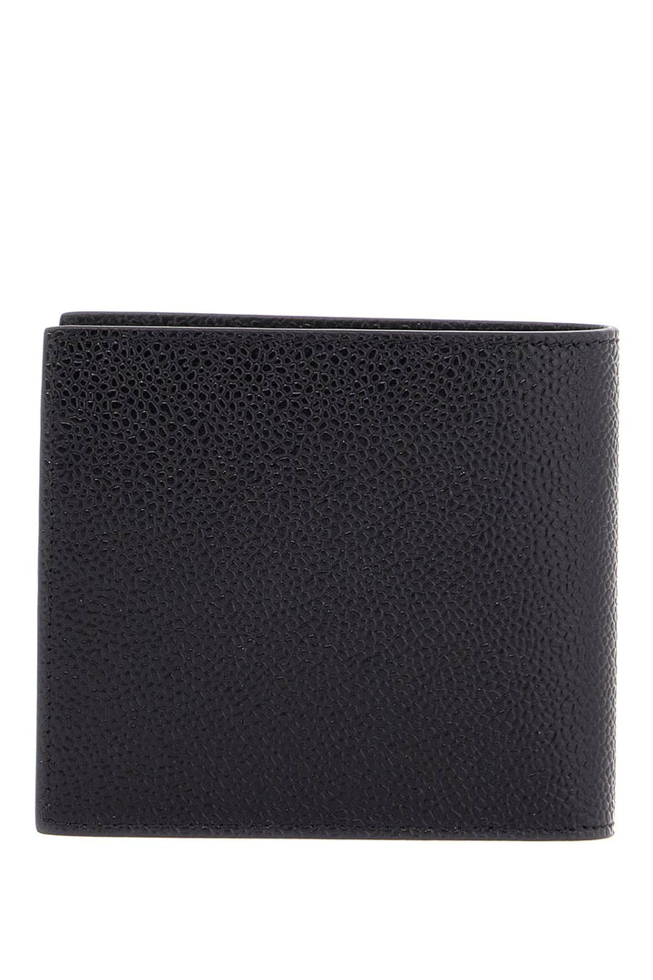 compact black pebble grain leather wallet with fold closure-2