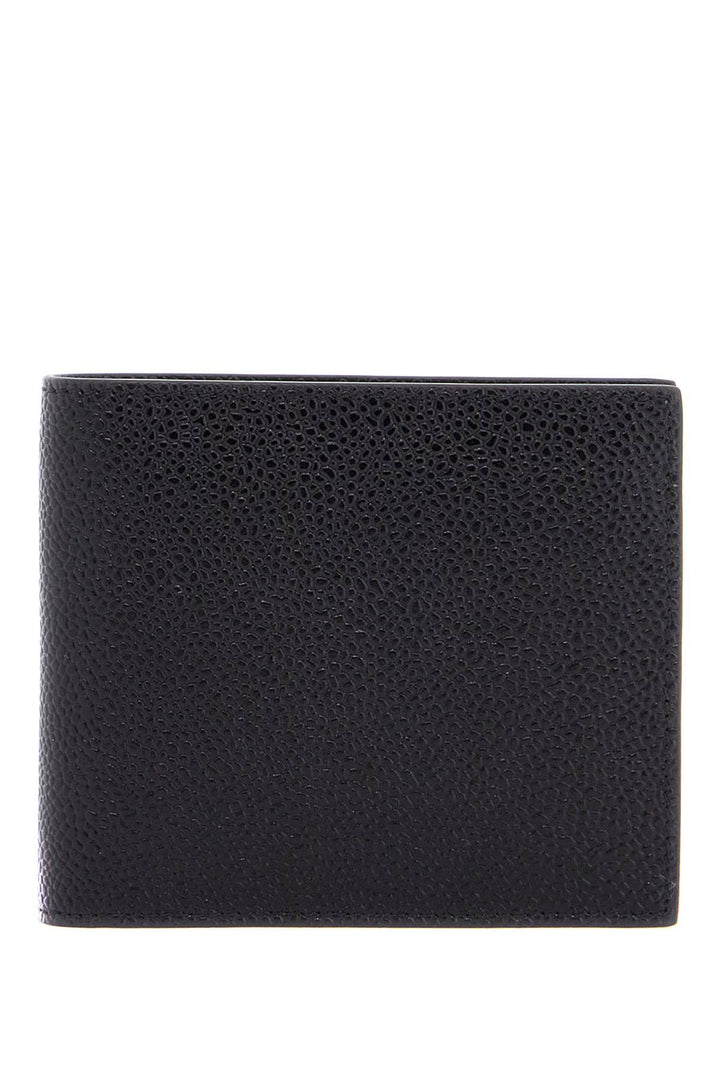 compact black pebble grain leather wallet with fold closure-0