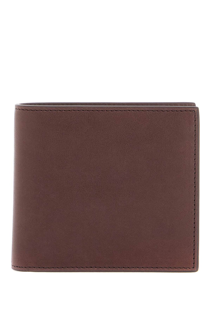 compact dark brown calfskin wallet with slots-0