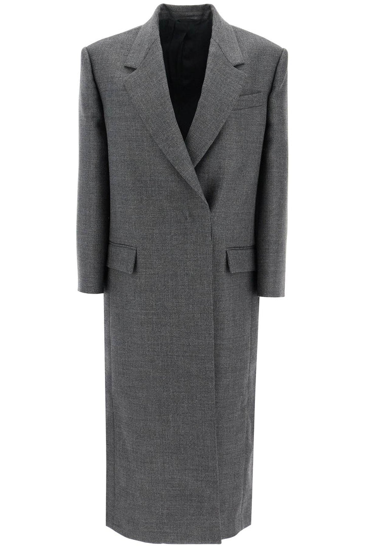 woolen overcoat in canvas fabric-0