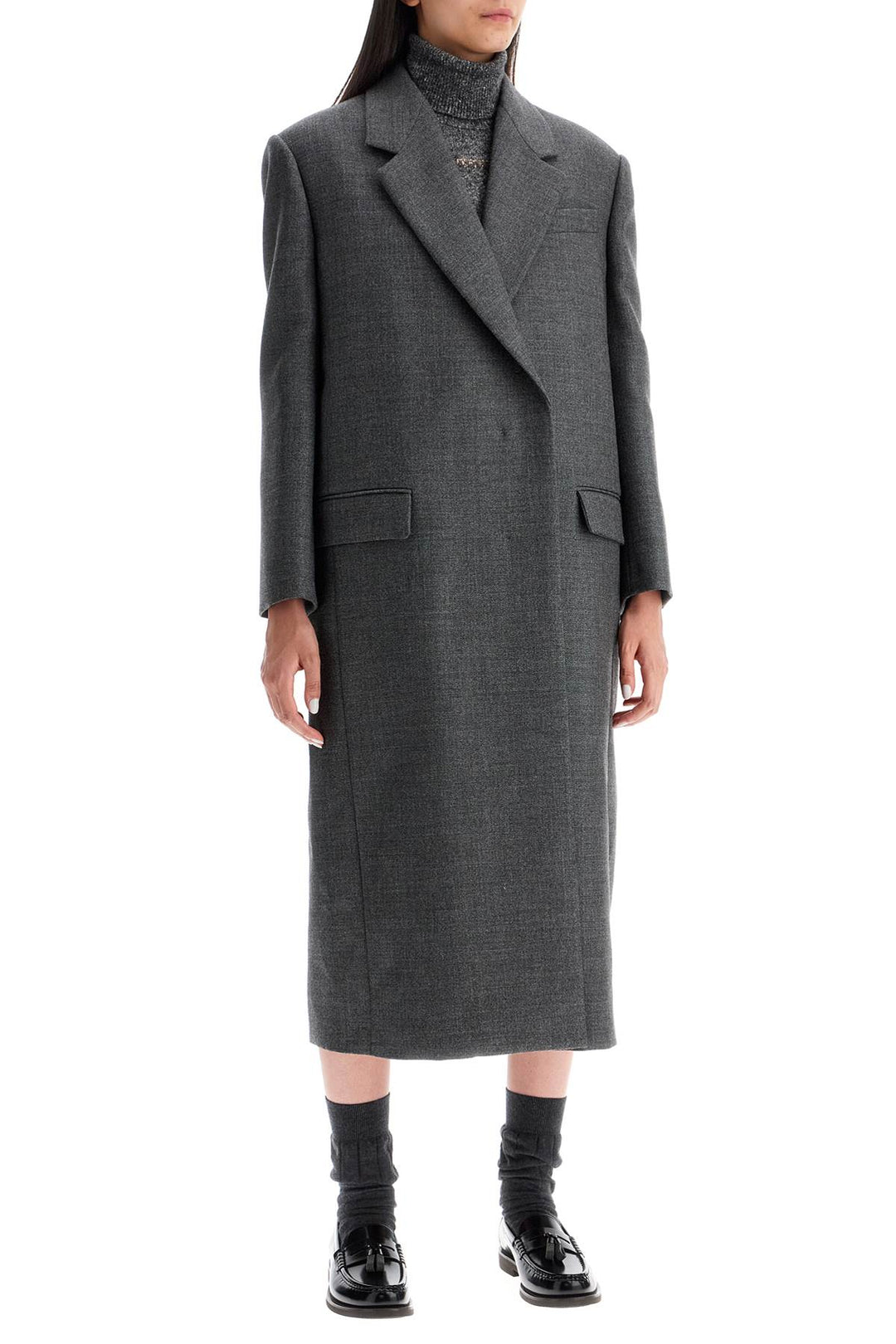 woolen overcoat in canvas fabric-1