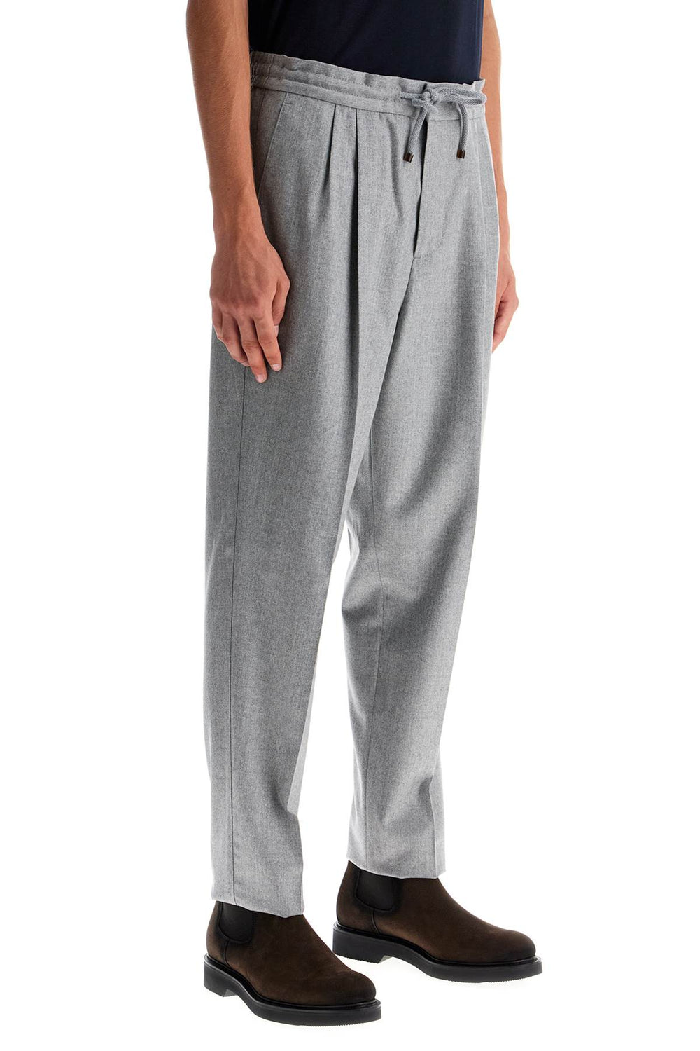 wool flannel leisure fit pants in-1