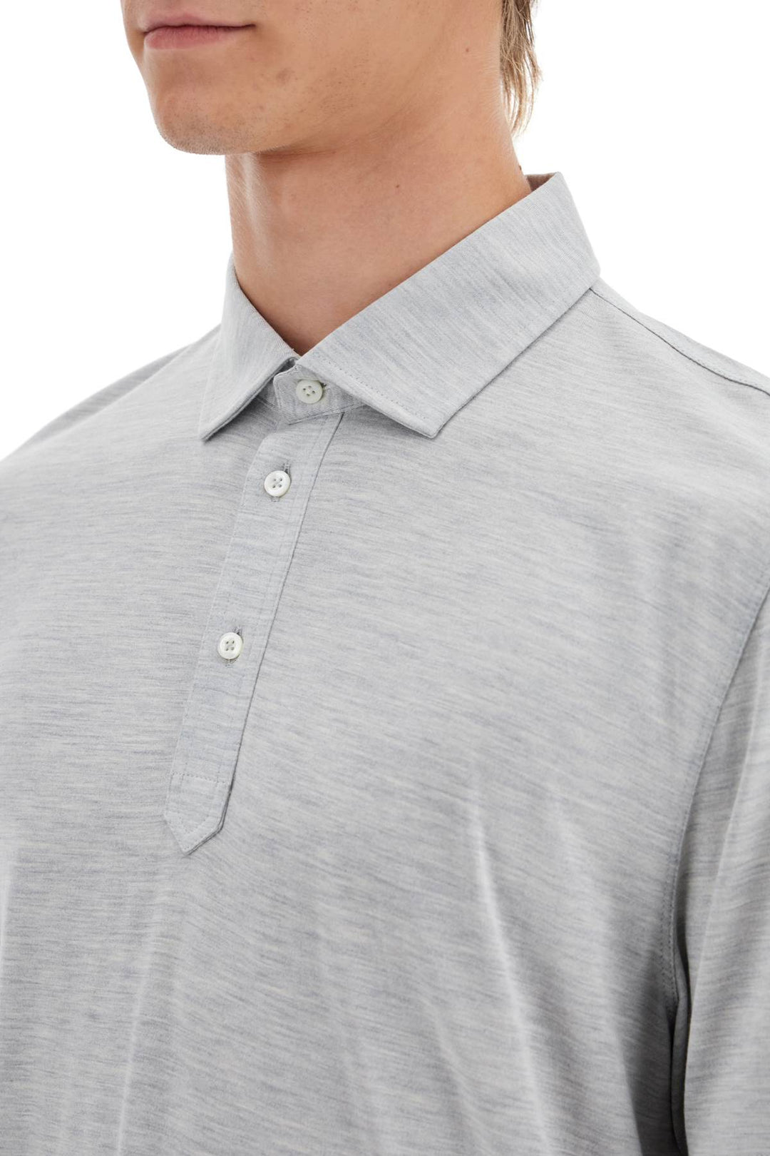 silk and cotton polo shirt with double edges-3