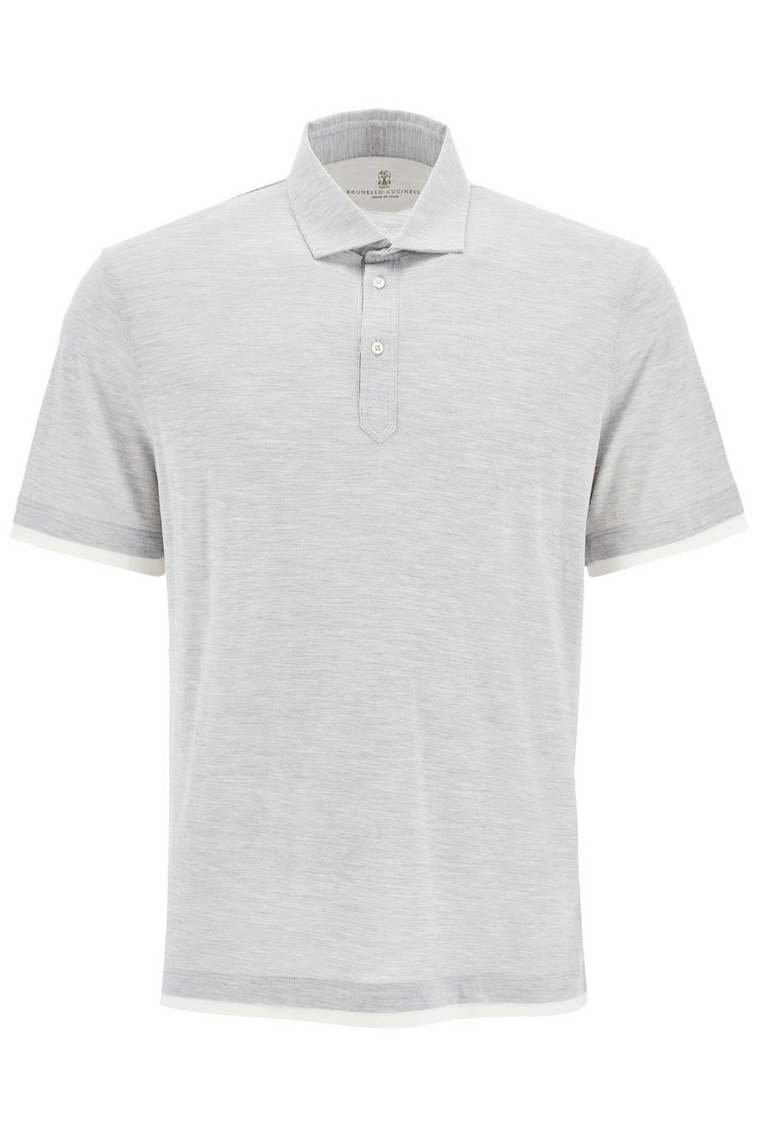 silk and cotton polo shirt with double edges-0