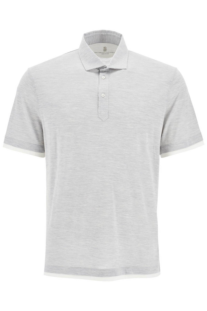 silk and cotton polo shirt with double edges-0