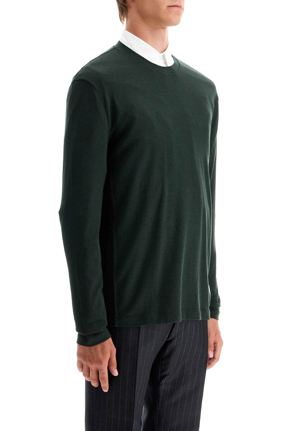 long-sleeved wool jersey t-shirt for men-1