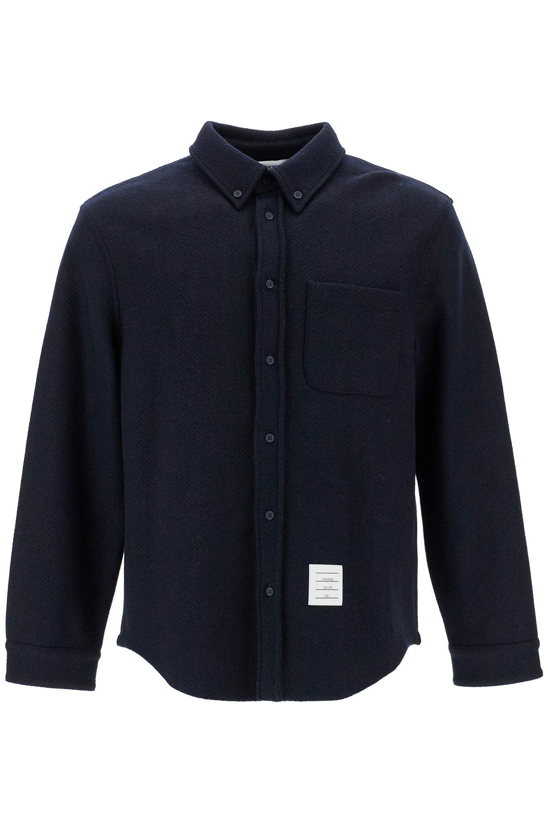 herringbone wool blend overshirt-0