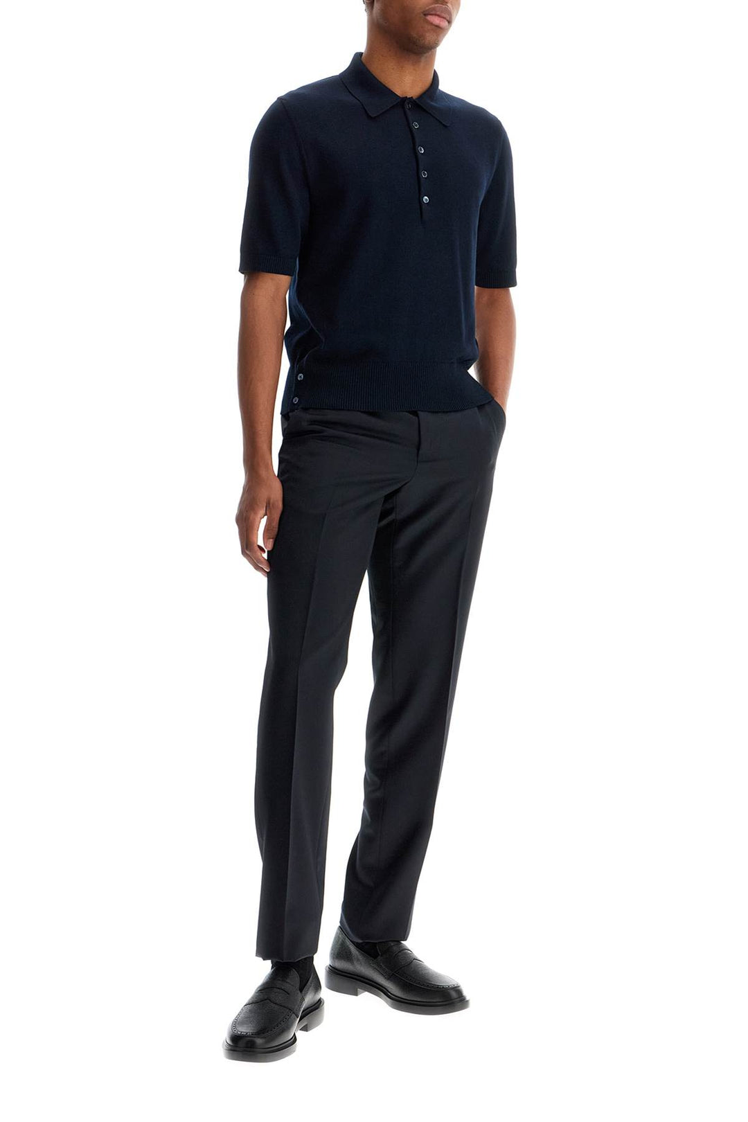 4-bar knit polo shirt-3