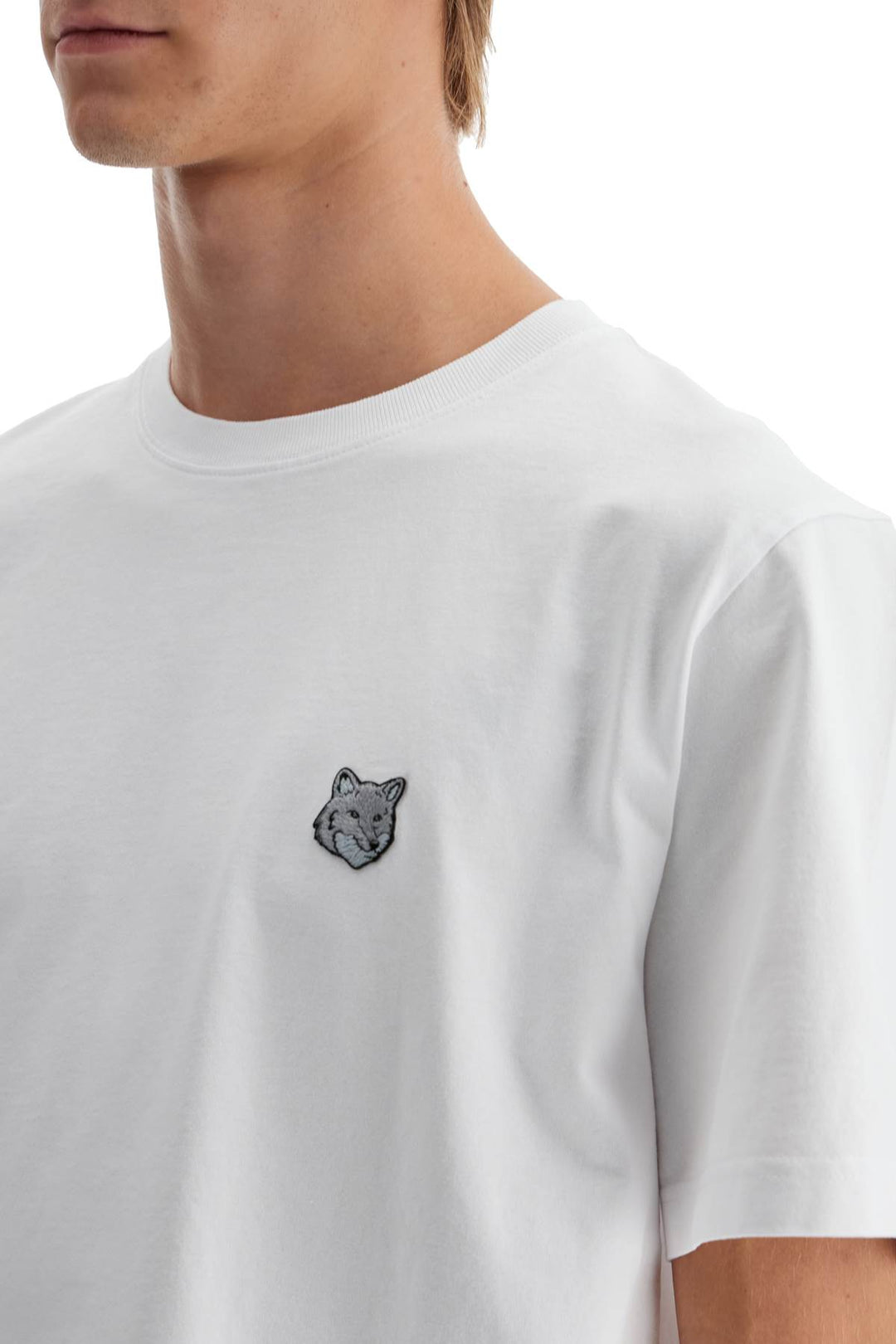 "bold fox head patch t-shirt"-3